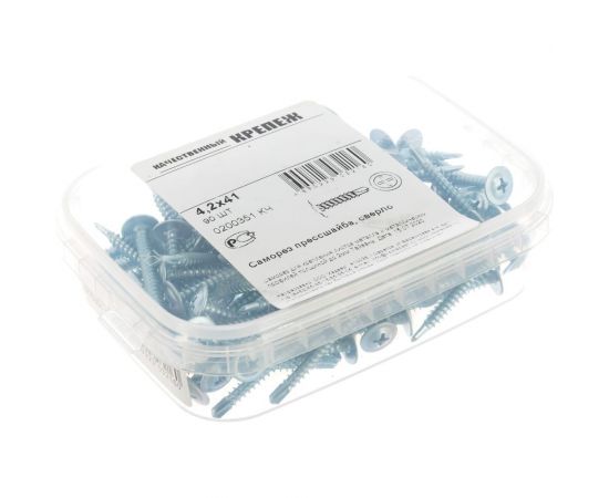 Прессшайба Качественный КРЕПЕЖ 4.2х41 мм, сверло, 90 шт 0200351 КЧ – изображение 2