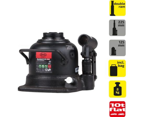 Бутылочный домкрат Heyner 2-х ступ. низкопрофильный Премиум 8 т. 346110 – изображение 2