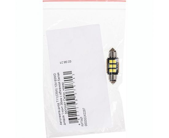 Автолампа SKYWAY диод T11(C5W) 12V 6SMD диодов 1-конт. 36мм, с обманкой Белая S08201478 – изображение 2