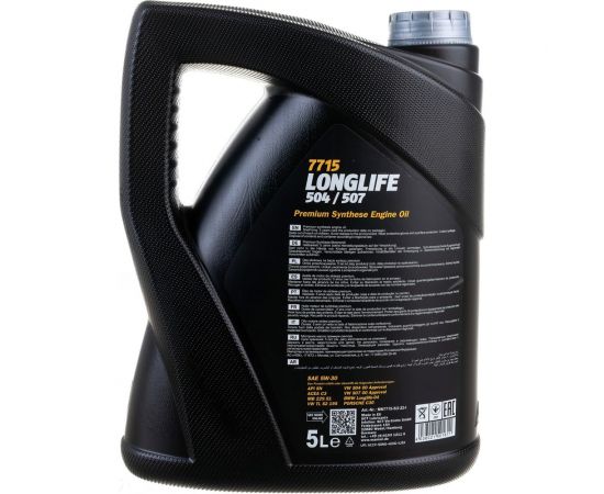 Синтетическое моторное масло MANNOL LONGLIFE 504/507 5W-30 5 л 7001 – изображение 3