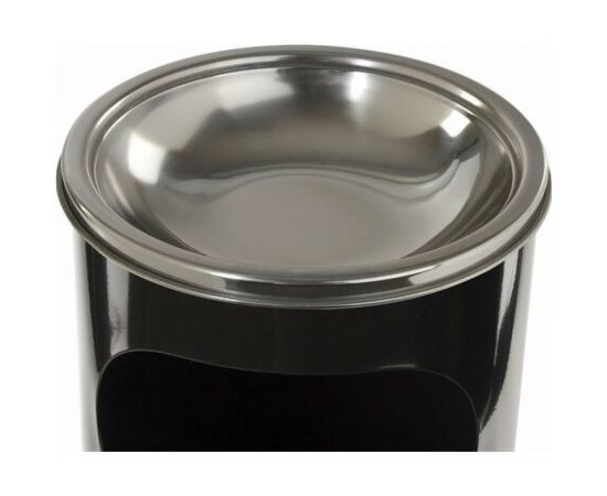 Урна ЛАЙМА Профессионал с пепельницей, 18 литров, нержавеющая сталь, черная 606298 – изображение 4