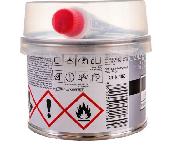 Автошпатлевка Novol ALU с алюминием 0.25 кг X6119889 – изображение 4