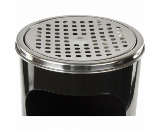 Урна ЛАЙМА Профессионал с пепельницей, 18 литров, нержавеющая сталь, черная 606298 – изображение 5