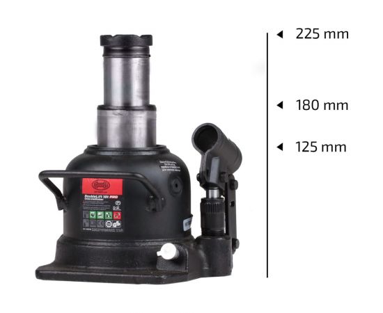 Бутылочный домкрат Heyner 2-х ступ. низкопрофильный Премиум 8 т. 346110 – изображение 6