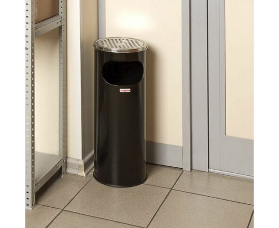 Урна ЛАЙМА Профессионал с пепельницей, 18 литров, нержавеющая сталь, черная 606298 – изображение 7