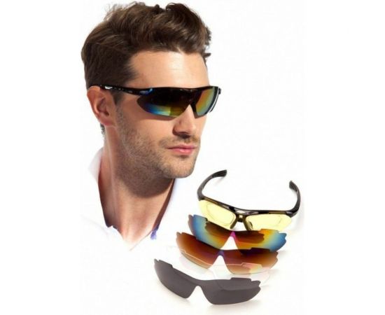 Спортивные солнцезащитные очки с 5 сменными линзами BRADEX в чехле, красные SF 0154 – изображение 8