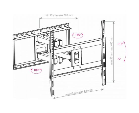 TV кронштейн Arm media COBRA 50 black 10229 – изображение 9