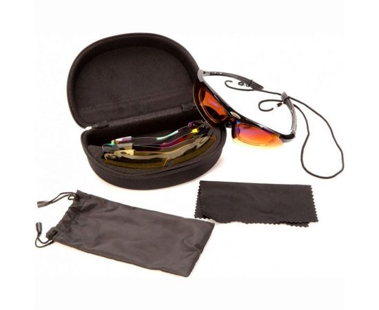 Спортивные солнцезащитные очки с 5 сменными линзами BRADEX в чехле, красные SF 0154 – изображение 10