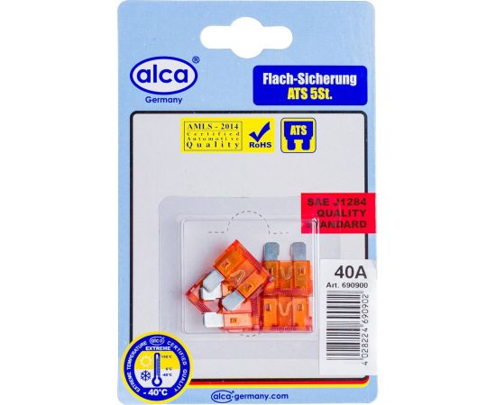 Флажковый предохранитель Alca 40 А, 5 шт. в блистере 690900 