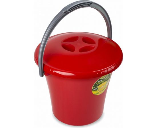 Ведро Martika Либерти 14 л, с крышкой, красное С605ККРА 