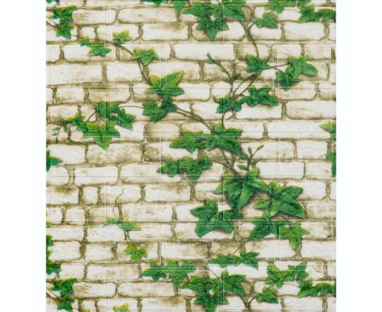 Самоклеящиеся 3D панели Центурион 500x550x3 мм Бежевый кирпич плющ 83407 