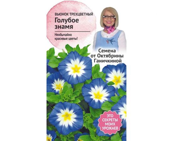 Семена ОКТЯБРИНА ГАНИЧКИНА Вьюнок трехцветный Голубое знамя 0.5 г 119321 