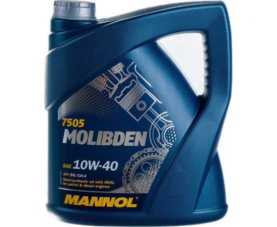 Полусинтетическое моторное масло MANNOL MOLIBDEN 10W40, 4 л 75054 
