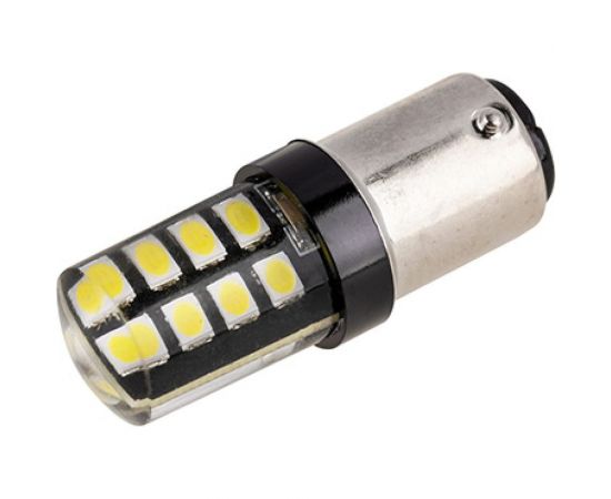 Автолампа SKYWAY диод, S25 (P21W), 12-24 В, 16 SMD диодов, BAY15d, 2-конт., белая S08202073 