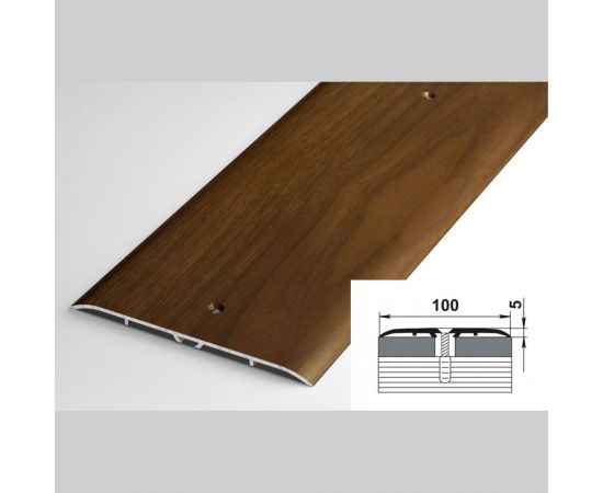 Порог прямой алюминиевый (100 мм; 0.9 м; декоративный; венге) Лука 00000001517 – изображение 2