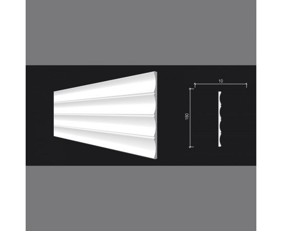 Панель стеновая ""Грани"" ударопрочная, влагостойкая, под покраску Decor-Dizayn 180x10x2000 мм DD907 – изображение 2