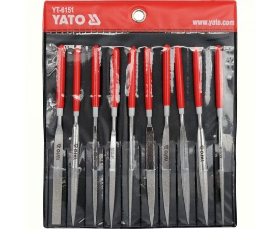 Набор алмазных надфилей YATO 4x160x50 мм 10 предметов YT-6151 – изображение 2