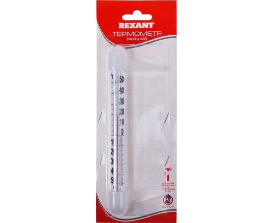 Оконный термометр REXANT d18 мм, полистирольная шкала, на гвоздик 70-0502 – изображение 2
