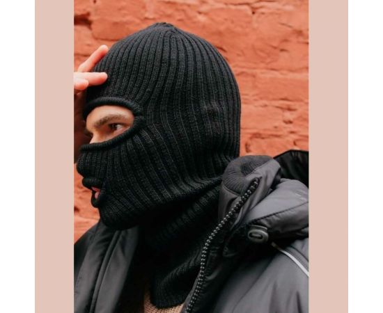 Трикотажная шапка-маска ООО ГУП Бисер черная 2000271683153 – изображение 2