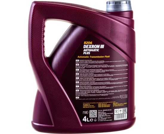 Синтетическое трансмиссионное масло MANNOL DEXRON III AUTOMATIC PLUS 4 л 1356 – изображение 3