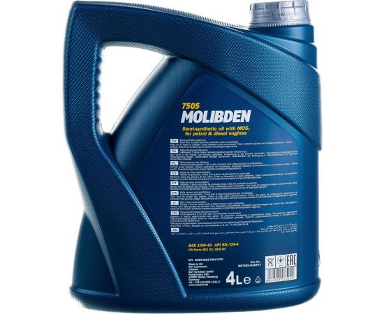 Полусинтетическое моторное масло MANNOL MOLIBDEN 10W40, 4 л 75054 – изображение 4