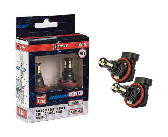 Автомобильная лампа XENITE H11/H8/H16-15SMD PRO 5000K 12V, 2 шт. 1009604 – изображение 4
