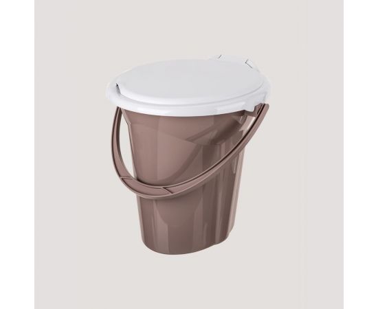 Ведро-туалет Бытпласт Лотос коричневое, 18 л 431226414 