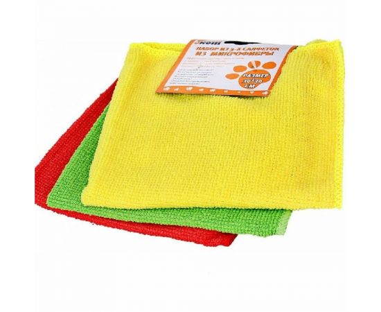 Набор салфеток из микрофибры Рыжий кот MFS-02/3 3 шт., 30х30 см 310239 