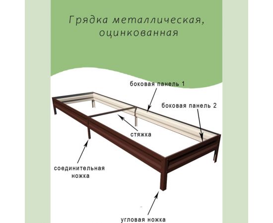 Грядка ГеоПластБорд 1x3 м, высота 20 см, шоколадно-коричневая 5941320Br – изображение 2
