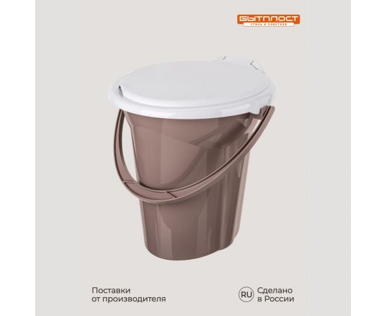 Ведро-туалет Бытпласт Лотос коричневое, 18 л 431226414 – изображение 2