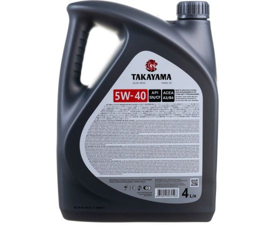 Моторное масло Takayama SAE 5W40, API SN/CF, 4 л 605521 – изображение 3