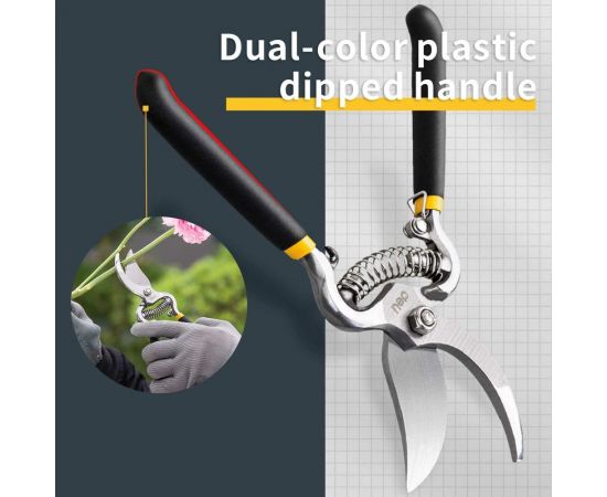 Секатор для цветов и кустарников DELI DL2778 210 мм, сталь 55С, термообработанная поверхность, ручка из ПВХ 98490 – изображение 4