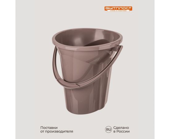 Ведро-туалет Бытпласт Лотос коричневое, 18 л 431226414 – изображение 5