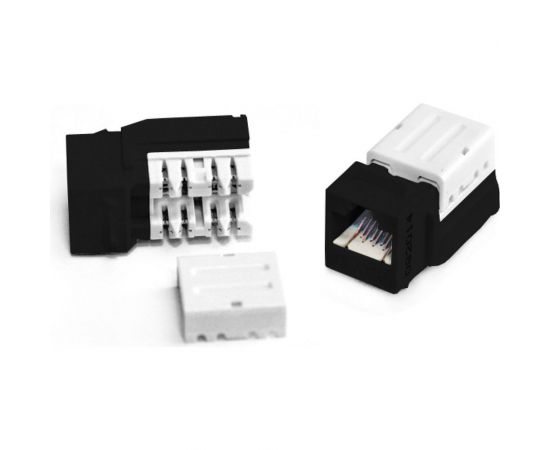 Вставка Keystone Jack RJ-45(8P8C) категория 5e Hyperline, 110 IDC, черная, 222441 