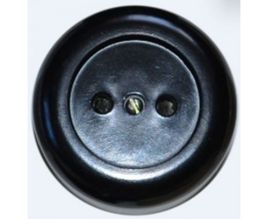 Розетка ООО Ливны-Электро РА 10-007 круглая, черная РА 1712 