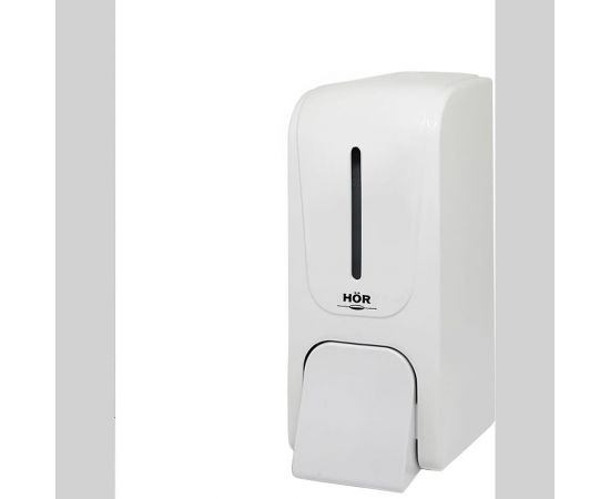 Дозатор для жидкого мыла Hor X12 нажимной 1,2л СТАНДАРТ, корпусные детали белые HOR-42110401 