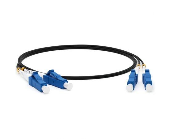 Патч-корд Hyperline FC-D2-9-LC/UR-LC/UR-H-1M-LSZH-BK волоконно-оптический (шнур) SM 9/125 (OS2), LC/UPC-LC/UPC, 2.0 мм, duplex, LSZH, 1 м, черный 225259 
