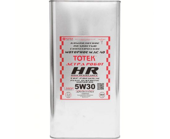 Синтетическое моторное масло 100% PAO ТОТЕК Астра Робот HR SAE 5W30, 5 л HR530005 