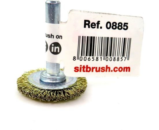 Щетка дисковая для дрели 30x4 мм, хв-к 6 мм, проволока гофр. латунир-я сталь 0.30 мм SIT 0885 