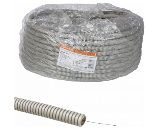 Гофрированная труба TDM ПВХ d 20, с зондом, 100 м, тяжелая SQ0401-0102 