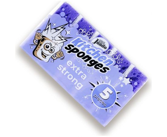 Губка для мытья посуды Jundo Dish Sponges Extra Strong, фиолетовый, 5 штук 4903720021507 