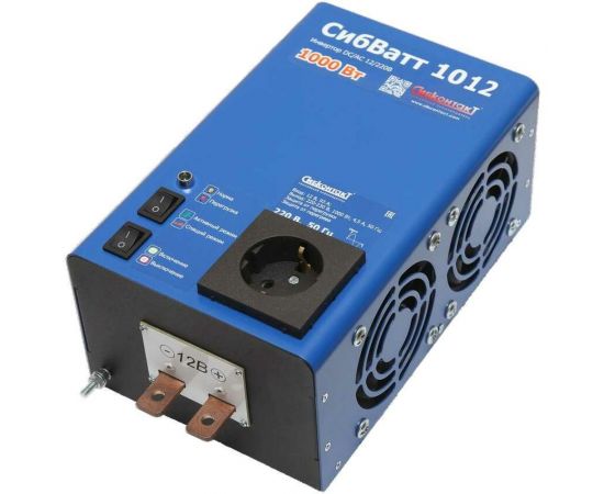 Инвертор СИБКОНТАКТ СибВатт 1012 преобразователь напряжения DC/AC 12/220 В, 1000 Вт Я000010080 