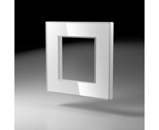 Однопостовая рамка CGSS стеклянная, белая Эстетика GL-P101-WCG 