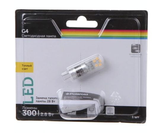 Светодиодная лампа Polaroid 12V G 2,8W 4000K G4 300lm упаковка 5шт PL-G412V34/5 