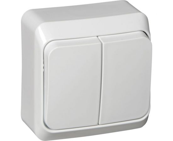 Двухклавишный выключатель Schneider Electric ОП Этюд 10А IP20 белый BA10-002B 