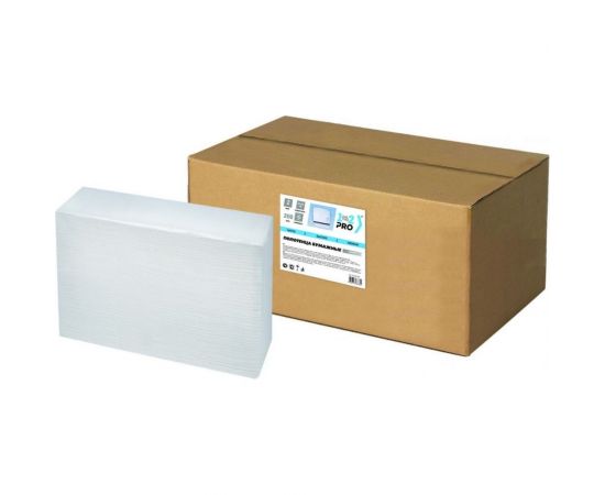 Бумажное полотенце 1-2-Pro 2 слоя, ЛЮКС Z-сложение, 23х22 см., 200 л., белый, целлюлоза ПБZЛ2-200 