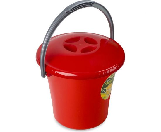 Ведро Martika Либерти 10 л, с крышкой, красное С604ККРА 