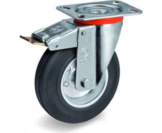 Колесо с вращающейся опорой, пластиной крепления и передним тормозом (80 мм; 65 кг) Tellure rota 535421 – изображение 12