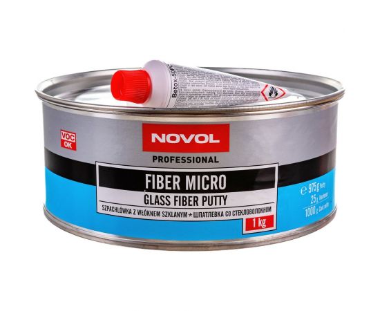 Шпатлевка Novol FIBER MICRO с коротким стекловолокном 1 кг X6126448 – изображение 2