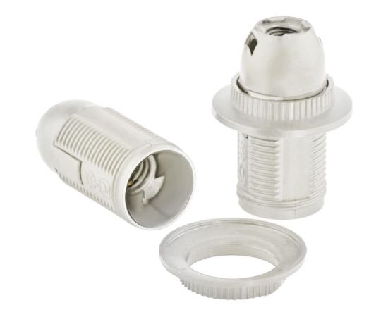 Патрон Е14 REV с кольцом, термостойкий пластик, белый 24622 0 – изображение 2